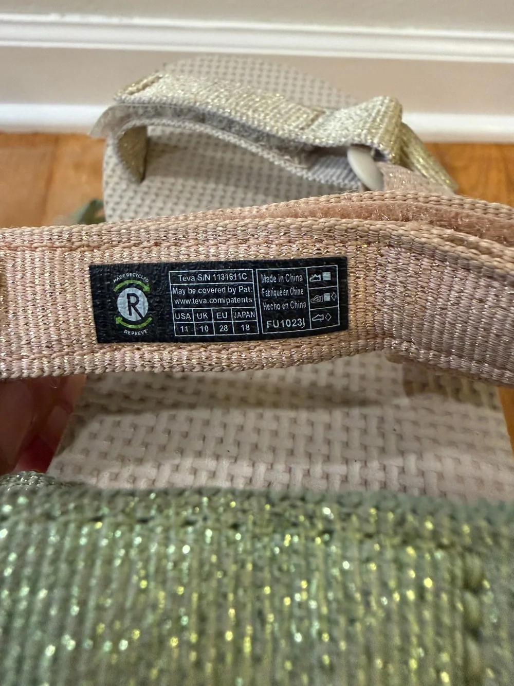 Teva Girls Glitter Strap Sandals, Size 11